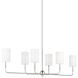 Foxdale 6 Light 44 inch Brushed Nickel Linear Chandelier Ceiling Light in Brushed Nickel Silver