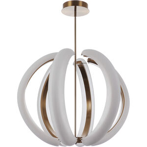 Unwind LED 33.5 inch Satin Brass Pendant Ceiling Light, Large
