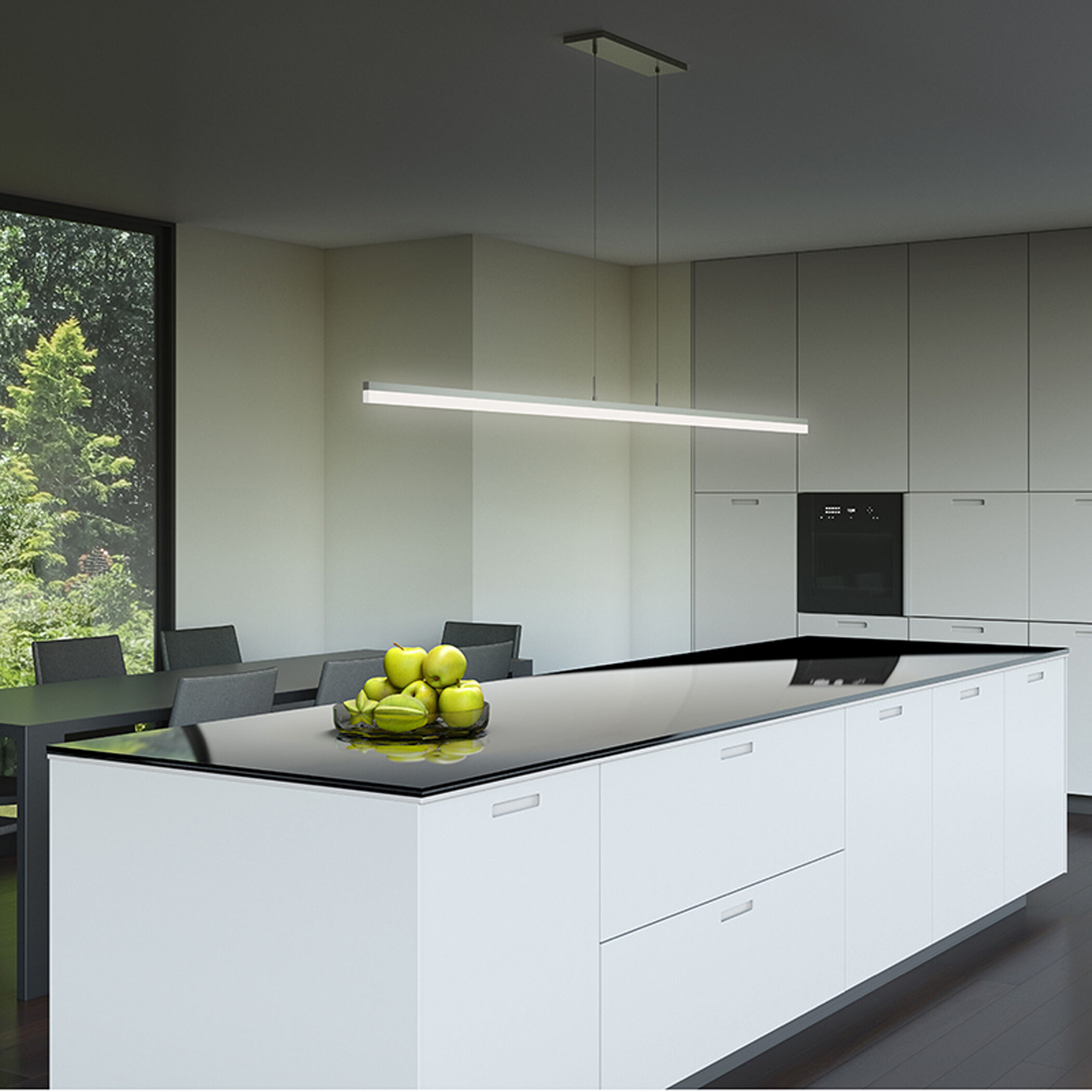 Stiletto LED 24.25 inch Bright Satin Aluminum Pendant Ceiling Light