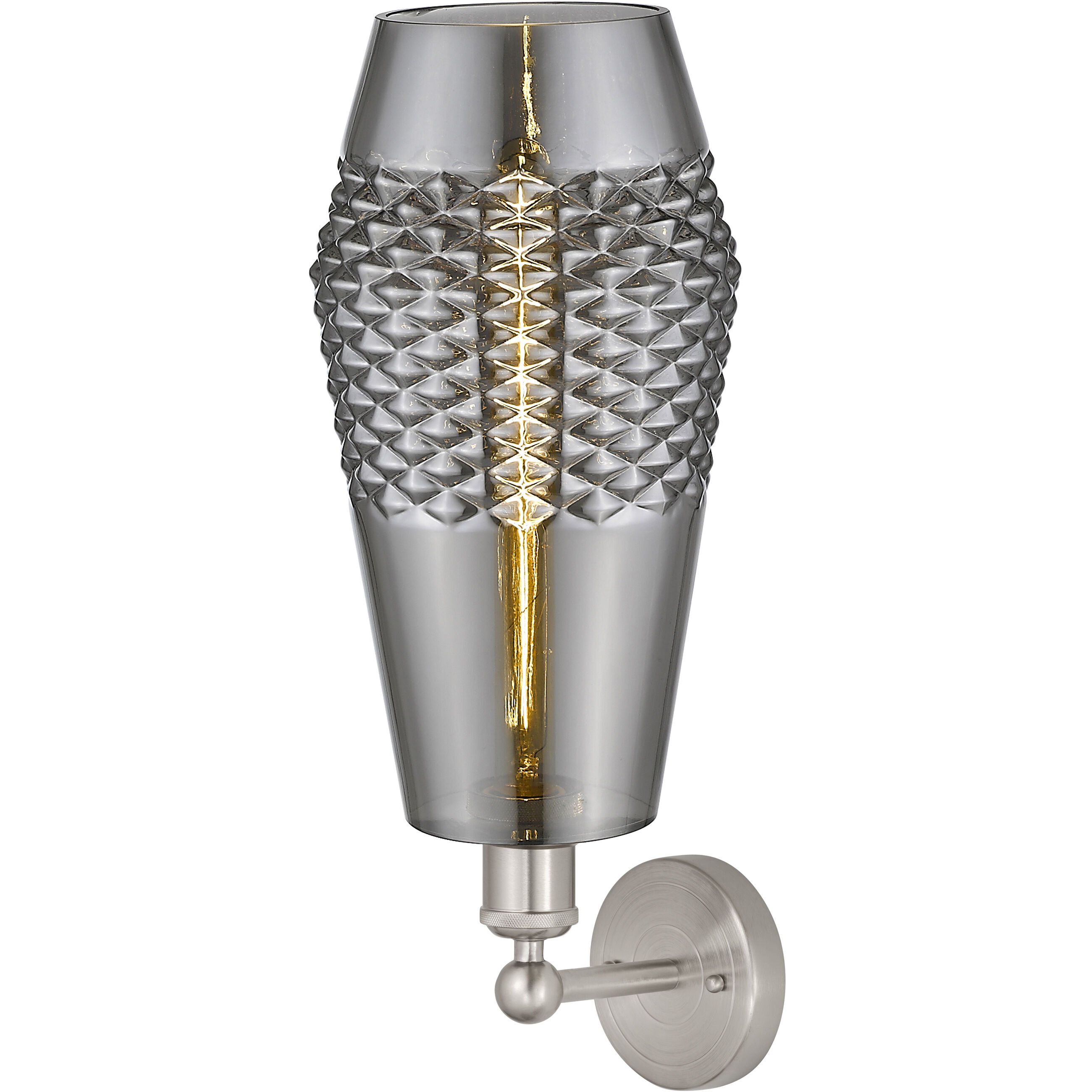 Windham 1 Light 7 inch Brushed Satin Nickel Sconce Wall Light in Smoked Glass