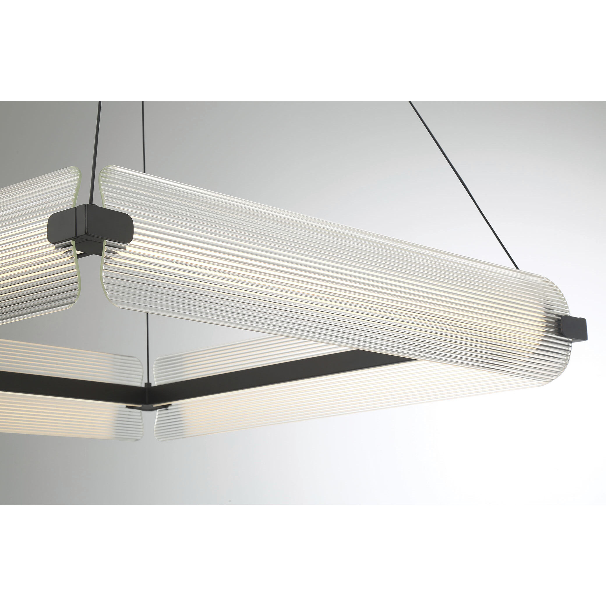 Neoness LED 34.25 inch Matte Black Chandelier Ceiling Light in Clear