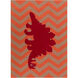 Budding 132 X 96 inch Bright Red, Burnt Orange, Camel Rug