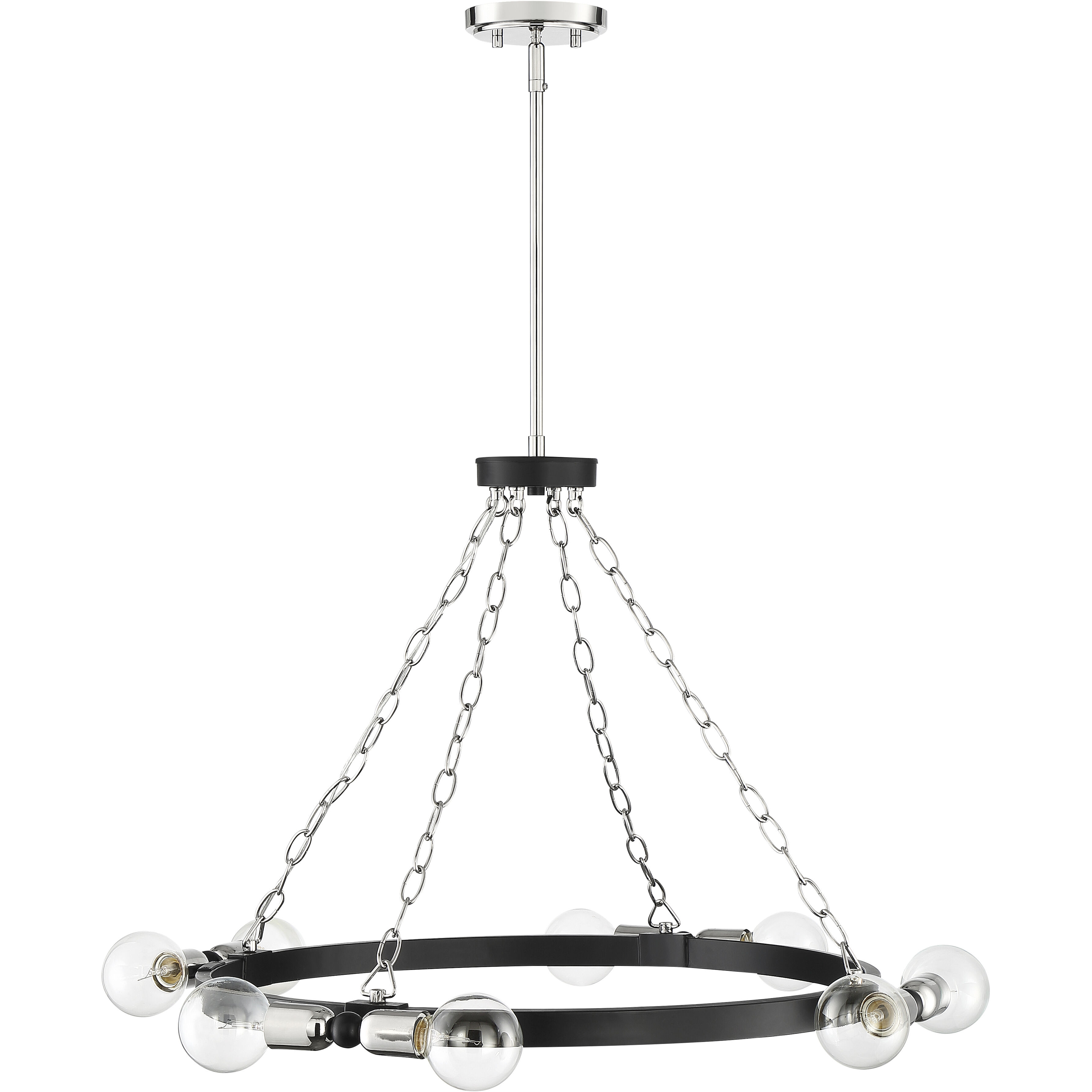 Huxton 8 Light 29.75 inch Black Chandelier Ceiling Light