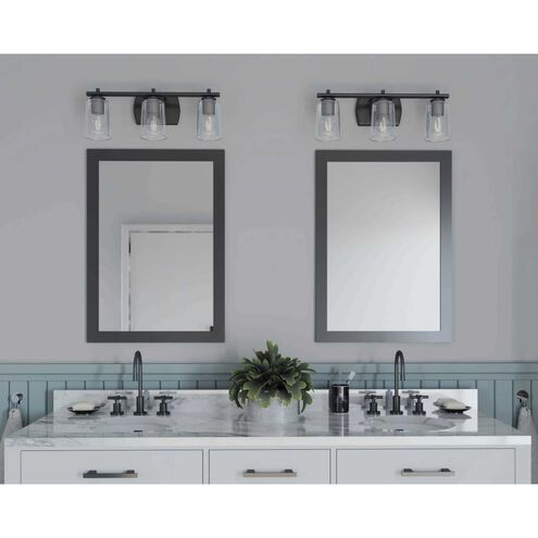 Adley 3 Light 23 inch Matte Black Bath Vanity Wall Light