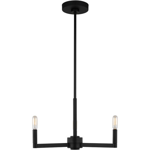 Fullton 3 Light 10 inch Midnight Black Chandelier Ceiling Light