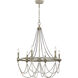 Sean Lavin Beverly 6 Light 28 inch French Washed Oak / Distressed White Wood Chandelier Ceiling Light