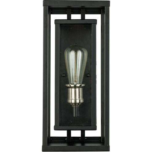 Showcase 1 Light 16 inch Black and Brushed Nickel Outdoor Wall Lantern