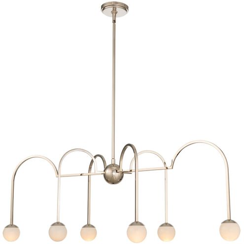 Bistro 6 Light 42 inch Polished Nickel Island Light Ceiling Light