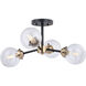 Orbit LED 20 inch Muted Brass and Oil Rubbed Bronze Semi-Flush Mount Ceiling Light