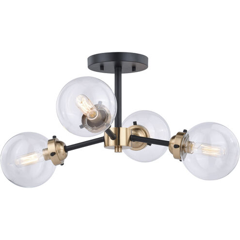 Orbit LED 20 inch Muted Brass and Oil Rubbed Bronze Semi-Flush Mount Ceiling Light
