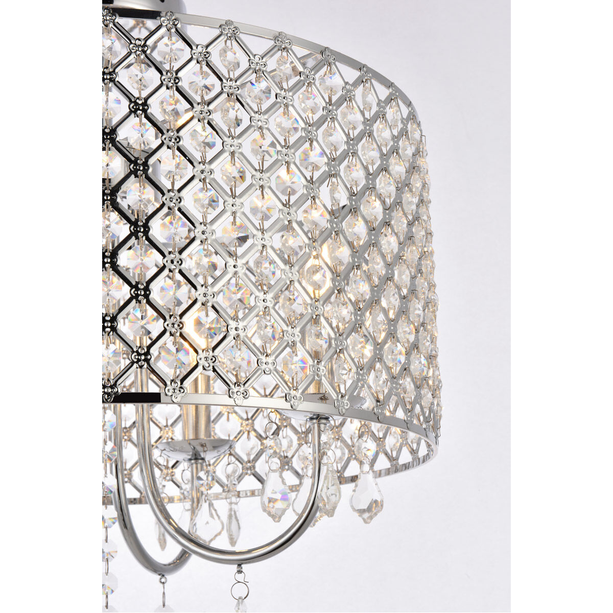 Elise 4 Light 17 inch Chrome Flush Mount Ceiling Light