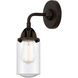 Nouveau 2 Dover 1 Light 5 inch Oil Rubbed Bronze Sconce Wall Light in Seedy Glass