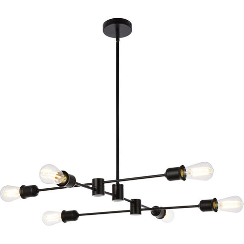 Xavier 6 Light 31 inch Black Pendant Ceiling Light