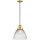 Franklin Restoration Seneca Falls 1 Light 9.5 inch Satin Gold Mini Pendant Ceiling Light in Incandescent
