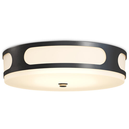 Swale LED 17.5 inch Black/White Outdoor Flush Mount