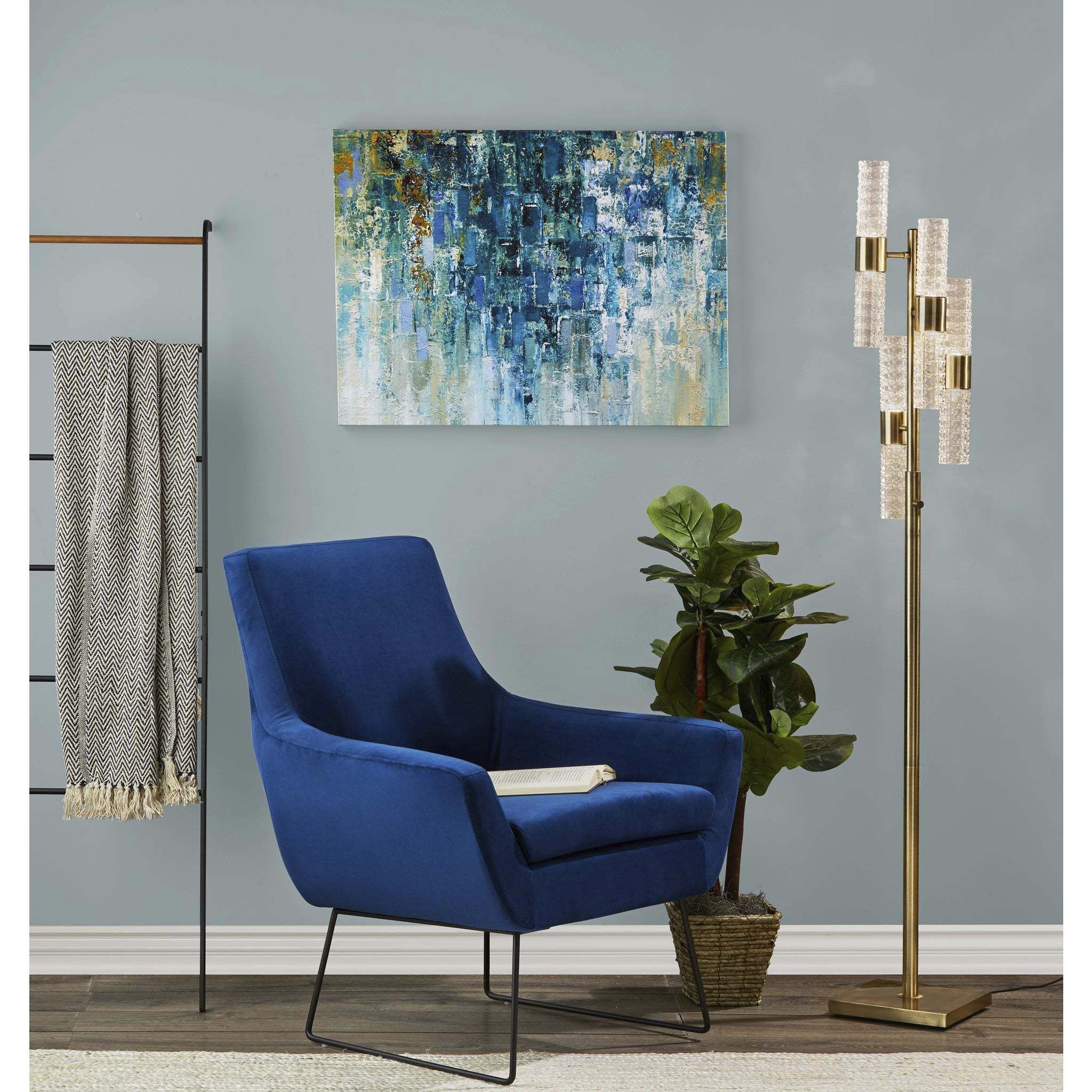 Harriet 67 inch 4.00 watt Antique Brass Floor Lamp Portable Light