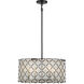 Sheer Elegance 4 Light 21.25 inch Coal Convertible Pendant Ceiling Light