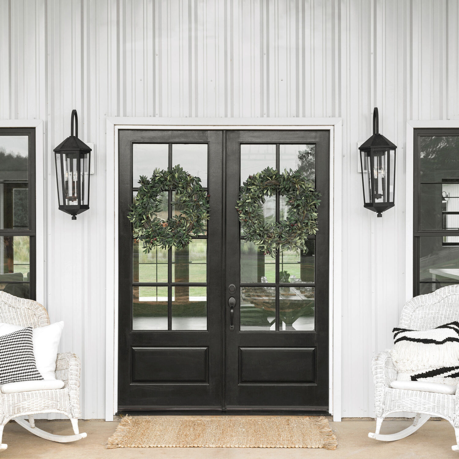 Ellsworth 3 Light 36 inch Black Outdoor Wall Lantern