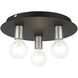 Hillview 3 Light 14 inch Black Flush Mount Ceiling Light