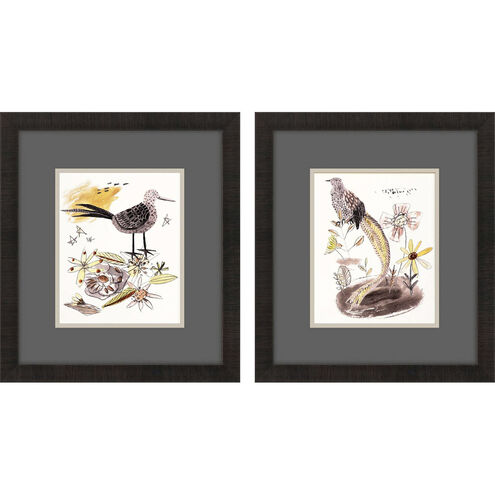 Glowing Garden Orange and Yellow and Pink and Gray Framed Art