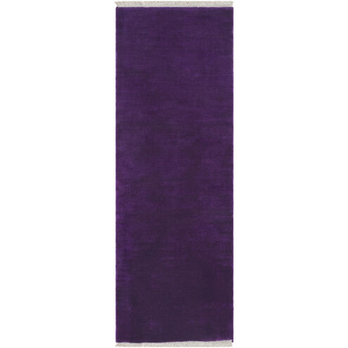 Evergreen 96 X 30 inch Dark Plum Handmade Rug in 2.5 x 8