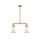 Franklin Restoration Canton 2 Light 21 inch Satin Gold Island Light Ceiling Light in Matte White Glass, Franklin Restoration