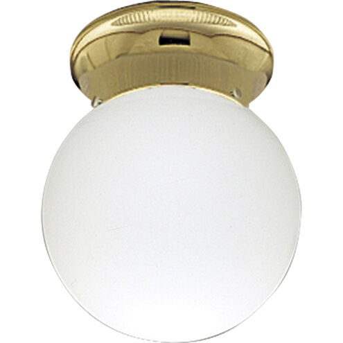 Glass Globe 1 Light 6 inch Polished Brass Close-to-Ceiling Ceiling Light
