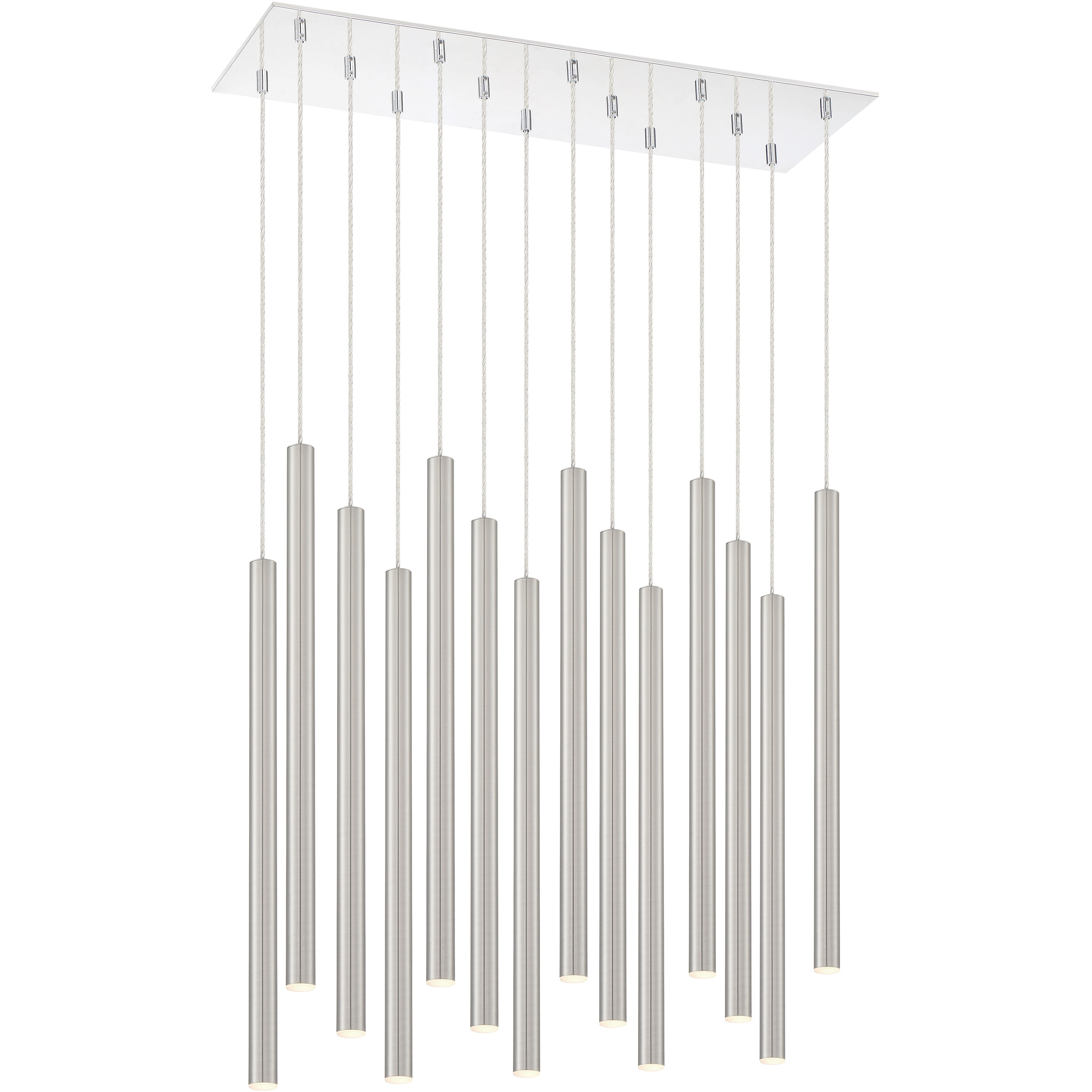 Forest LED 9.75 inch Chrome Chandelier Ceiling Light in Brushed Nickel Steel, 51, 14