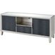 Abbot Kinney 59 X 16 inch Dark Blue with Silver Leaf and Mirror Media Console