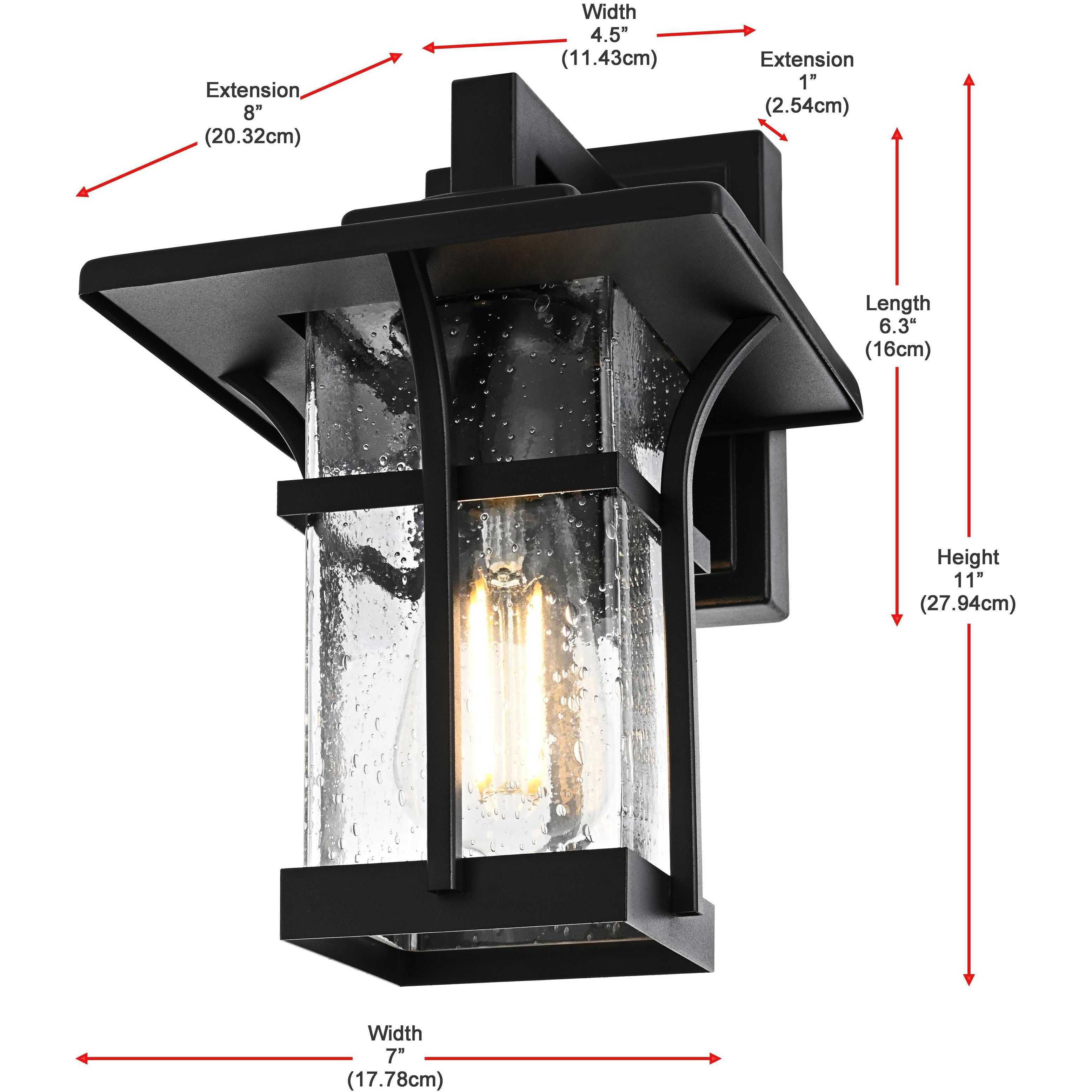 Woodstock 1 Light 11 inch Black Outdoor Wall Sconce