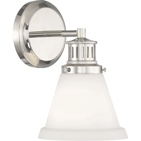 Alden Sconce Wall Light in Polished Nickel, Matte Opal