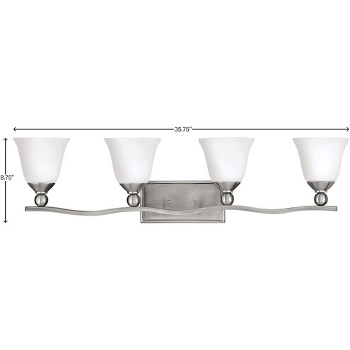 Bolla LED 36 inch Brushed Nickel Vanity Light Wall Light in Etched Opal