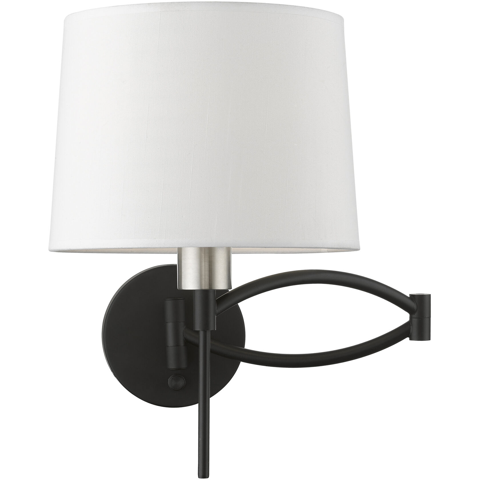 Allison 10 inch 60.00 watt Black with Brushed Nickel Accent Swing Arm Wall Lamp Wall Light