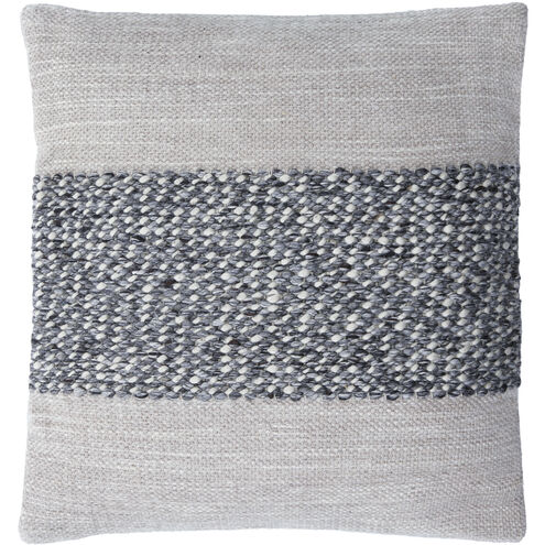 Edward 20 X 20 inch Silver / Metallic - Silver / Off-White / Light Silver / Nickel / Sage / Ink Accent Pillow