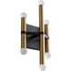 Nero 6 Light 7 inch Black/Aged Brass Sconce Wall Light