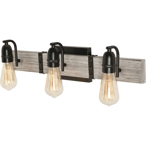Noah 3 Light 6 inch Distressed Grey Bath Vanity Wall Light