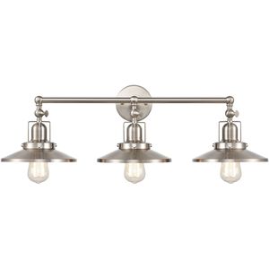 English Pub 3 Light 28 inch Satin Nickel Vanity Light Wall Light