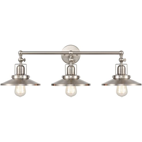 English Pub 3 Light 28 inch Satin Nickel Vanity Light Wall Light