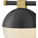 Bowie 2 Light 14.25 inch Lacquered Brass and Black Vanity Light Wall Light in Lacquered Brass with Black