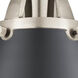 Nouveau 2 Appalachian 1 Light 8 inch Brushed Satin Nickel Semi-Flush Mount Ceiling Light in Matte Black