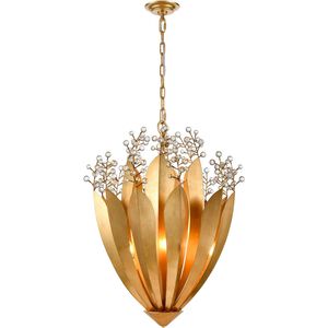 Callista 9 Light 26 inch Antique Gold Leaf Chandelier Ceiling Light