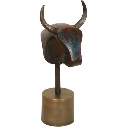 Rustic Pawn I Cobalt Blue with Antique Brass Statue