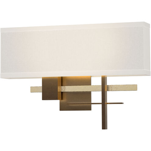 Cosmo 2 Light 16.5 inch Ink and Modern Brass ADA Sconce Wall Light in Flax