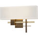 Cosmo 2 Light 16.5 inch Ink and Modern Brass ADA Sconce Wall Light in Flax