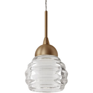 Nest LED 4 inch Brass Pendant Ceiling Light in Vintage Brass