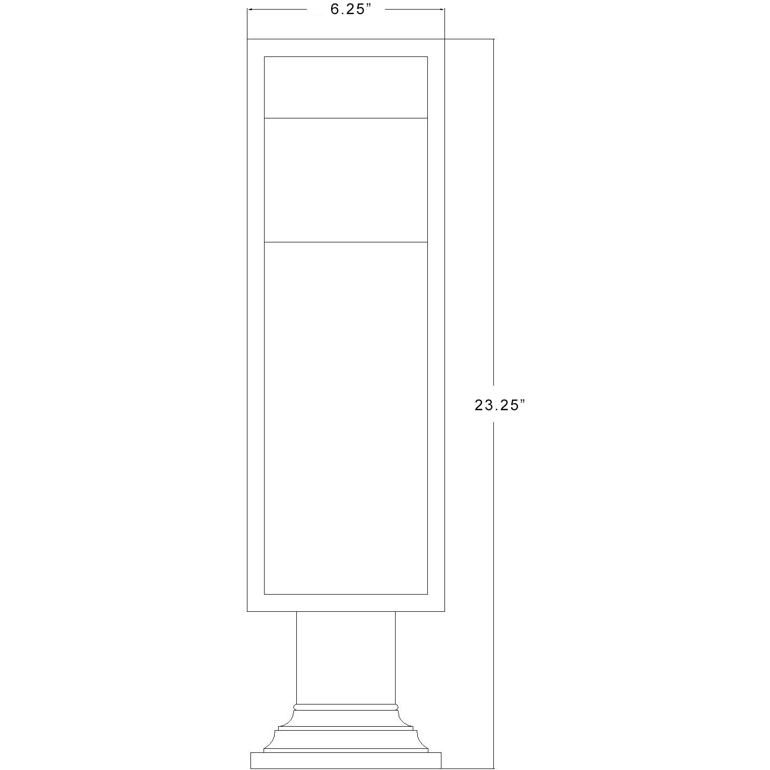 Barwick LED 23.25 inch Black Outdoor Pier Mounted Fixture