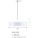 Forbidden Springs LED 20 inch Matte White Down Pendant Ceiling Light