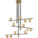 Calumet 12 Light 44 inch Matte Black/Olde Brass Chandelier Ceiling Light in Matte Black and Olde Brass