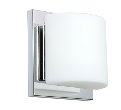 Paolo 1 Light 5 inch Chrome ADA Mini Sconce Wall Light in Halogen, Opal Matte Glass