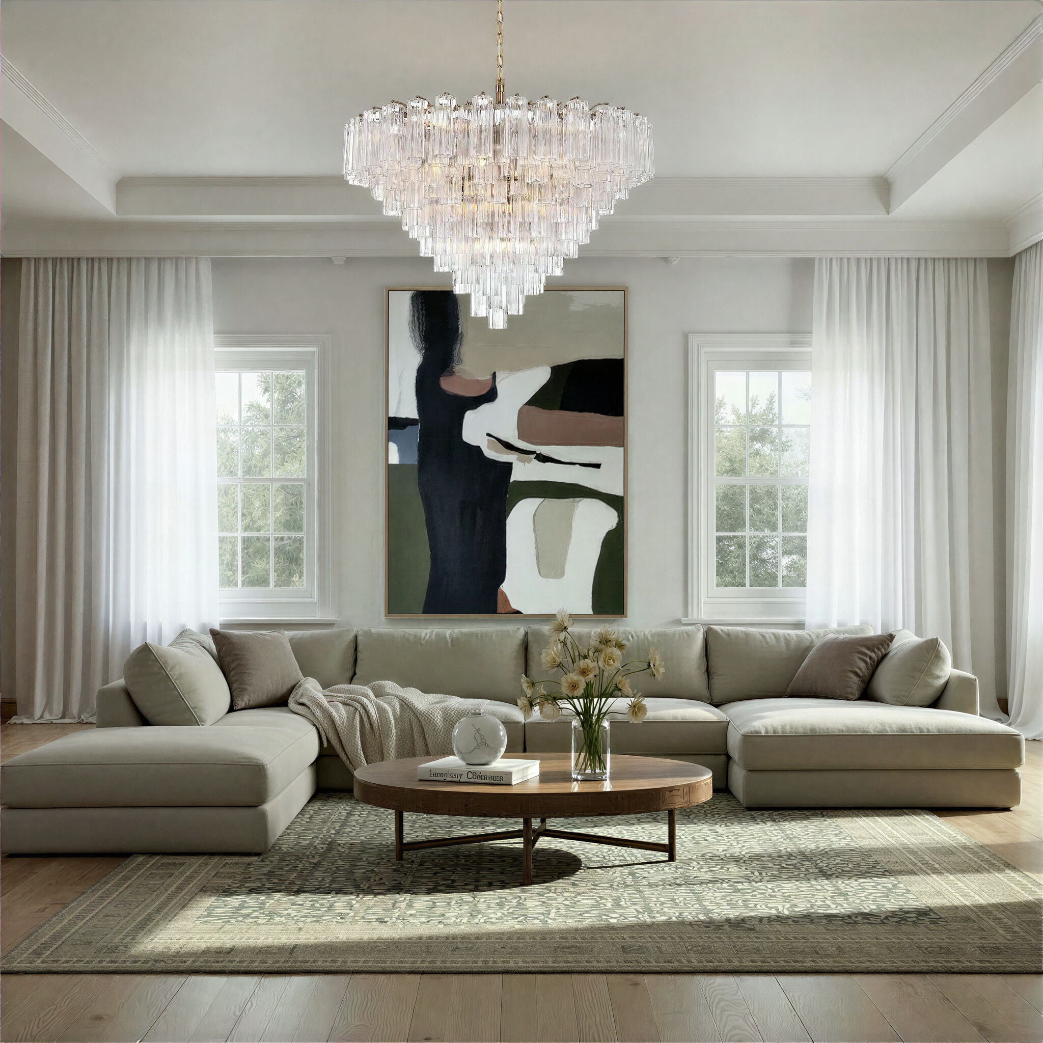 Addis 28 Light 49 inch Aged Brass Chandelier Ceiling Light